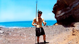 Pesca Sub POLE SPEAR en AFRICA ¡SURVIVAL SPEARFishing POLE SPEAR in AFRICA [upl. by Favianus]