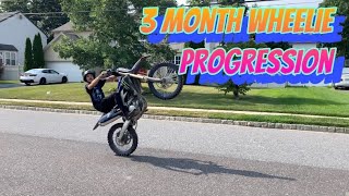 3 Month Dirt Bike Wheelie Progression [upl. by Epilif]