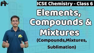 Elements Compounds amp Mixtures  Separation Sublimation Filtration Class 6 ICSE Chemistry Selina [upl. by Dlareme]