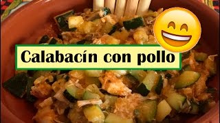 Calabacín con pollo y tomate [upl. by Annaitat]