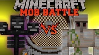 Wither Vs Iron Golem  Minecraft Mob Battles [upl. by Arvo]