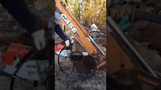 Stihl Gs 461 RockBoss Ductile Iron Cutting [upl. by Arodnahs]