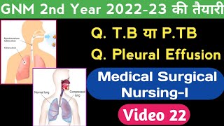 GNM 2nd Year Tuberculosis amp Pleural Effusion सभी राज्यों के लिए MSNI Video 22 medicalnursing [upl. by Massab656]