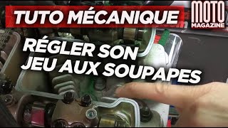 Régler le jeu aux soupapes  Tuto Mécanique Moto [upl. by Adnotal]