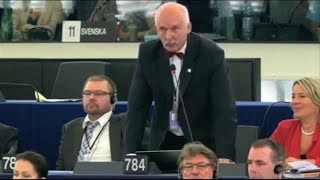 Janusz KorwinMikke pierwszy raz przemawia w Europarlamencie [upl. by Lati679]