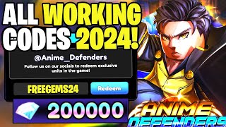 NEW ALL WORKING CODES FOR ANIME DEFENDERS IN 2024 ROBLOX ANIME DEFENDERS CODES [upl. by Annauqahs]