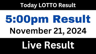 Today LOTTO Result 5pm November 21 2024 [upl. by Phenice]