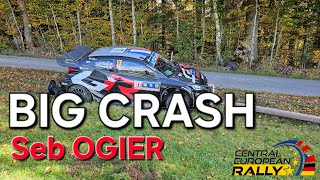 Big crash Sebastien Ogier  Central European Rally WRC 2024 ©️ [upl. by Lisk]