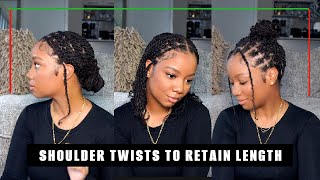 Protective Style for Fine Natural Hair ✅ Shoulder Length Twist w Human Hair Extensions  Ywigs [upl. by Avert173]