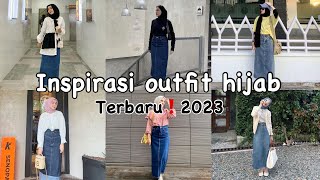 Inspirasi outfit hijab edisi rok jeans ala selebgram kekinian TERBARU 2023 [upl. by Boorer154]