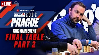 EPT PRAGUE 2022 €5K MAIN EVENT – FINAL TABLE Part 2 ♠️ PokerStars [upl. by Nalyr]