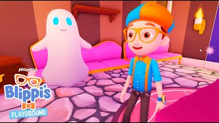 Blippis Roblox Adventures Spooky Halloween Video Games  Party Playtime for Kids [upl. by Champaigne]