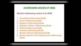 Addressing Modes of 8085 and 8086 Microprocessors in Tamil [upl. by Yanad]