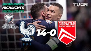 Francia 140 Giblartar  HIGHLIGHTS  UEFA Qualifiers 2023  TUDN [upl. by Araiet]