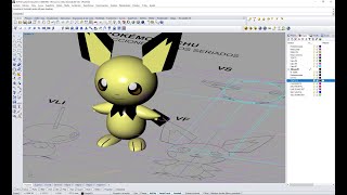 Pokémon Pichu vistas principales Dibujo 2D y 3D [upl. by Ramed752]