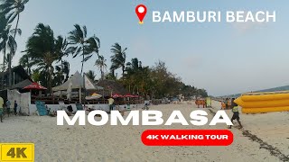 4K BEACH WALKING TOUR BAMBURI BEACH mombasa beach walkingtour 4k travel kenya vlog [upl. by Ellehcan708]