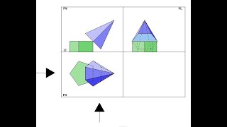 Proiezione ortogonale di gruppo di solidi prisma base pentagonale e piramide base esagonale [upl. by Atinrehs]