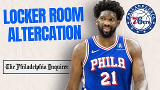 Joel Embiid Shoves Philadelphia Sports Columnist Marcus Hayes [upl. by Nino]