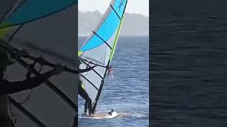 Tacking fun 🤩 on big board windsurfing [upl. by Ennadroj]