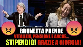 BRUNETTA PRENDE VITALIZIO PENSIONE E ANCHE STIPENDIO giorgiameloni governo politica tv italia [upl. by Egiarc91]