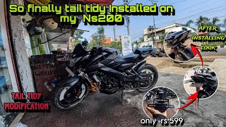 Ns200 Main Tail Tidy Modification  so finally installed on my bike odisha rider [upl. by Eednam855]