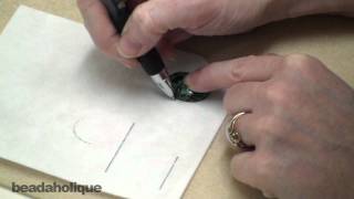 How to Glue a Cabochon onto Lacys Stiff Stuff for Bead Embroidery [upl. by Melloney]