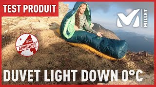 TEST DU SAC DE COUCHAGE LIGHT DOWN 0°  MILLET par LISON [upl. by Henri]