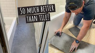 Using Luxury Vinyl Tile LVT for the First Time  EP 15 Road to Our Next House Hack [upl. by Isiah]