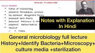 General microbiology full lecture in Hindi general bacteriology microscopy Sterilization Neetpg [upl. by Romonda]