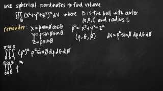 Triple integral in spherical coordinates to find volume KristaKingMath [upl. by Tawney]