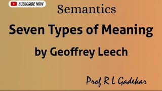 Seven Types of Meaning by Geoffrey Leech [upl. by Halet434]