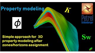 Property modeling tutorial simple approach Petrel Static Model construction free Petrel model [upl. by Eerat]