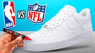 Customizing Shoes 👟 🎨 NBA vs NFL EDITION [upl. by Esyak461]