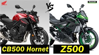 Honda CB500 Hornet vs Kawasaki Z500 Comparison TM [upl. by Livingston]