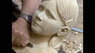 Wood carving Granddaughter quotJanequot [upl. by Godard]