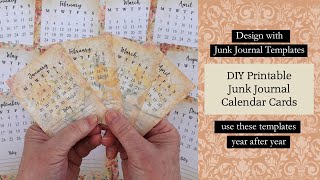 DIY Printable Junk Journal Calendar Cards [upl. by Sybley]