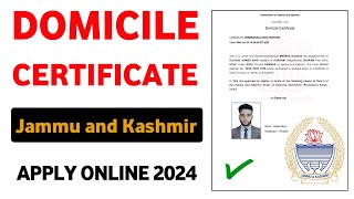 How to Apply Domicile Certificate in Jammu amp Kashmir  Domicile Certificate kaise banaye [upl. by Dennie648]