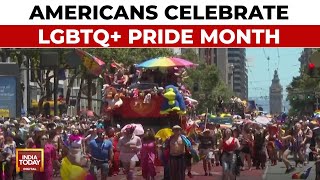 Parade Participants In The US Celebrate LGBTQ Pride month [upl. by Anawot]