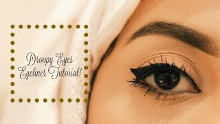 كيف ترسمي الآي لاينر للعيون الناعسة  Droopy Eyes   شيوكا [upl. by Marylee]