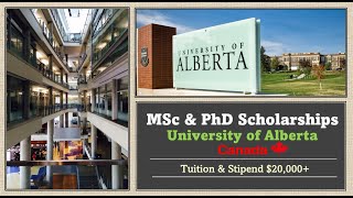 University of Alberta MSc amp PhD Funding in Canada [upl. by Ellynad]