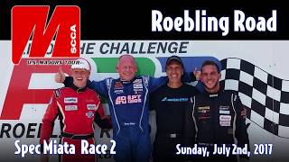 2017 Roebling Road Majors Spec Miata Race 2 Danny Steyn Selin Rollan [upl. by Joana187]