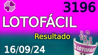 Resultado da Lotofácil 3196  lotofacil conc 3196 [upl. by Blaze536]