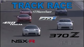 ENG CC Track Race 24  ZR1 vs 458 vs RSD 360 vs NSXR vs 370Z [upl. by Alleunamme]