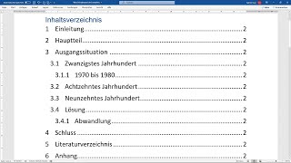 Word Inhaltsverzeichnis erstellen in 1 Minute  Tutorial automatisch Nummerierung Seitenzahlen [upl. by Hickey]