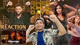 FIGHTER Sher Khul Gaye Song REACTION  Hrithik Deepika VishalSheykhar Benny Shilpa Kumaar [upl. by Zosema]