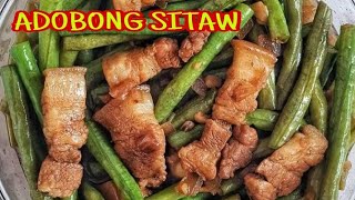 HOW TO COOK ADOBONG SITAW WITH BABOY [upl. by Alracal]