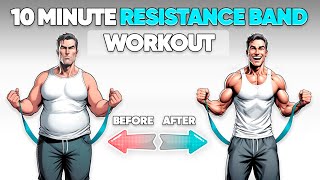 10 Minute Resistance Band Workout ➜ Lower and Upper Body [upl. by Alyekahs407]