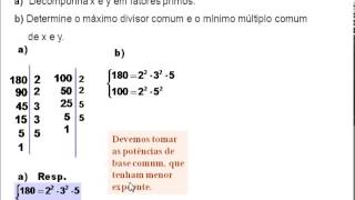 15 Potenciação e Radiciação Exerc 15 VUNESP mmc e mdc [upl. by Secrest]
