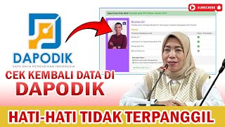 🔴PERIKSA KEMBALI KESESUAIAN DATA DI DAPODIK AGAR TERPANGGIL DALAM PPG DALJAB TAHUN 2024❗ [upl. by Trautman]