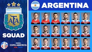 ARGENTINA OFFICIAL SQUAD COPA AMERICA 2024  ARGENTINA 29 MAN SQUAD DEPTH FOR COPA AMERICA 2024 [upl. by Hoes]